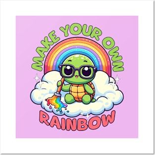 Cute Turtles Make Your Own Rainbow Posters and Art